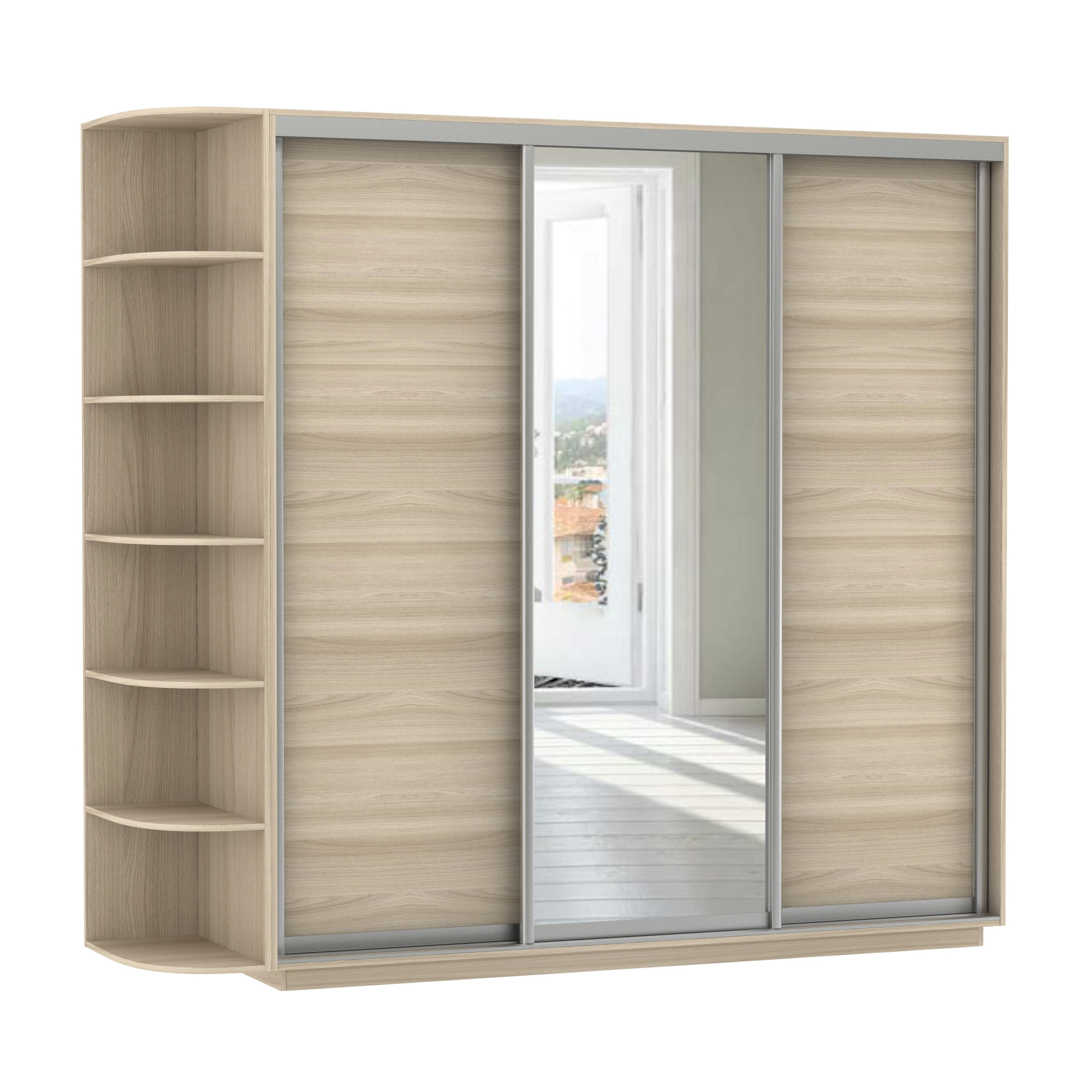 Шкаф-Купе 3-х Створчатый Тиффани Рамир Медиум-1 Ш-1800/2100/2200 мм/Разные Цвета