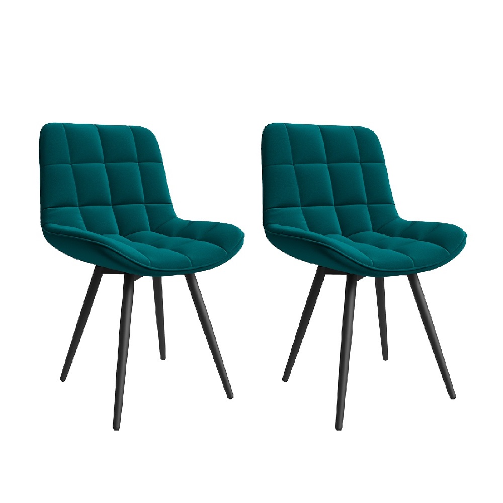 Комплект стульев Бруно (2 шт), черный велюр зеленый