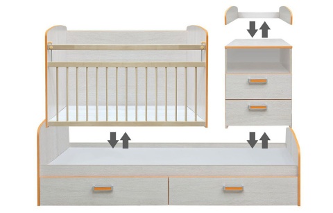 Кровать Трансформер Мальта Дуб Атланта/Ш-1830 х Г-755 х В-1075 мм