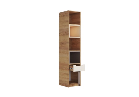 Стеллаж Rich СЖ-001 дуб крафт золотой / миндаль / глиняный серый