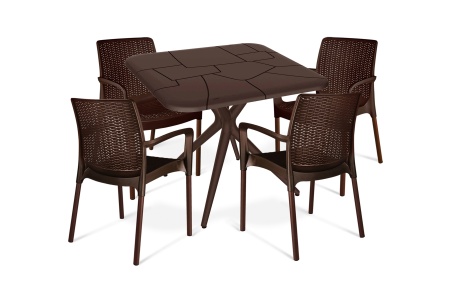 Обеденная группа SHT-DS140 коричневый
