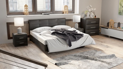 Спальный Гарнитур Элвис №4 Коричневый (Кровать+Тумбы Прикроватные-2шт+Комод)