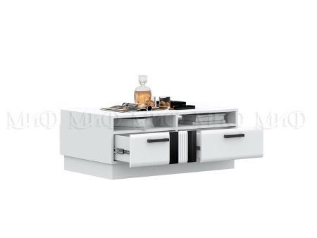 Гостиная Манифик МДФ (Ш-3000 x В-2126 x Г-650 мм)Белый/Белый Глянец