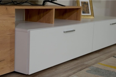 Стенка "Нева-1" Дуб Золотой/Белый