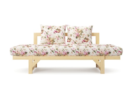 Диван кушетка Амбер бежевый с цветами