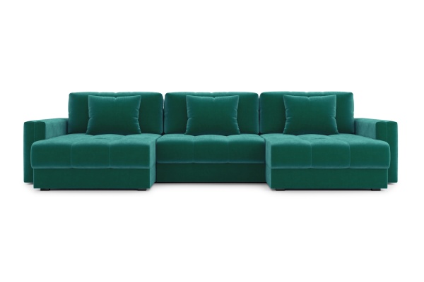 Диван п-образный тик-так Монарх М1О2 изумрудный