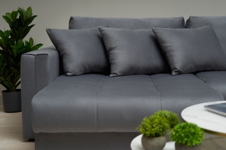 Диван п-образный тик-так Монарх М1О2 темно-серый