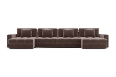 Диван п-образный тик-так Монарх М2О2 коричневый