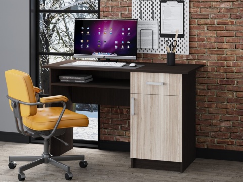 Письменный Стол Боско 01 с Дверью (1,1х0,75х0,6)/Разные Цветы